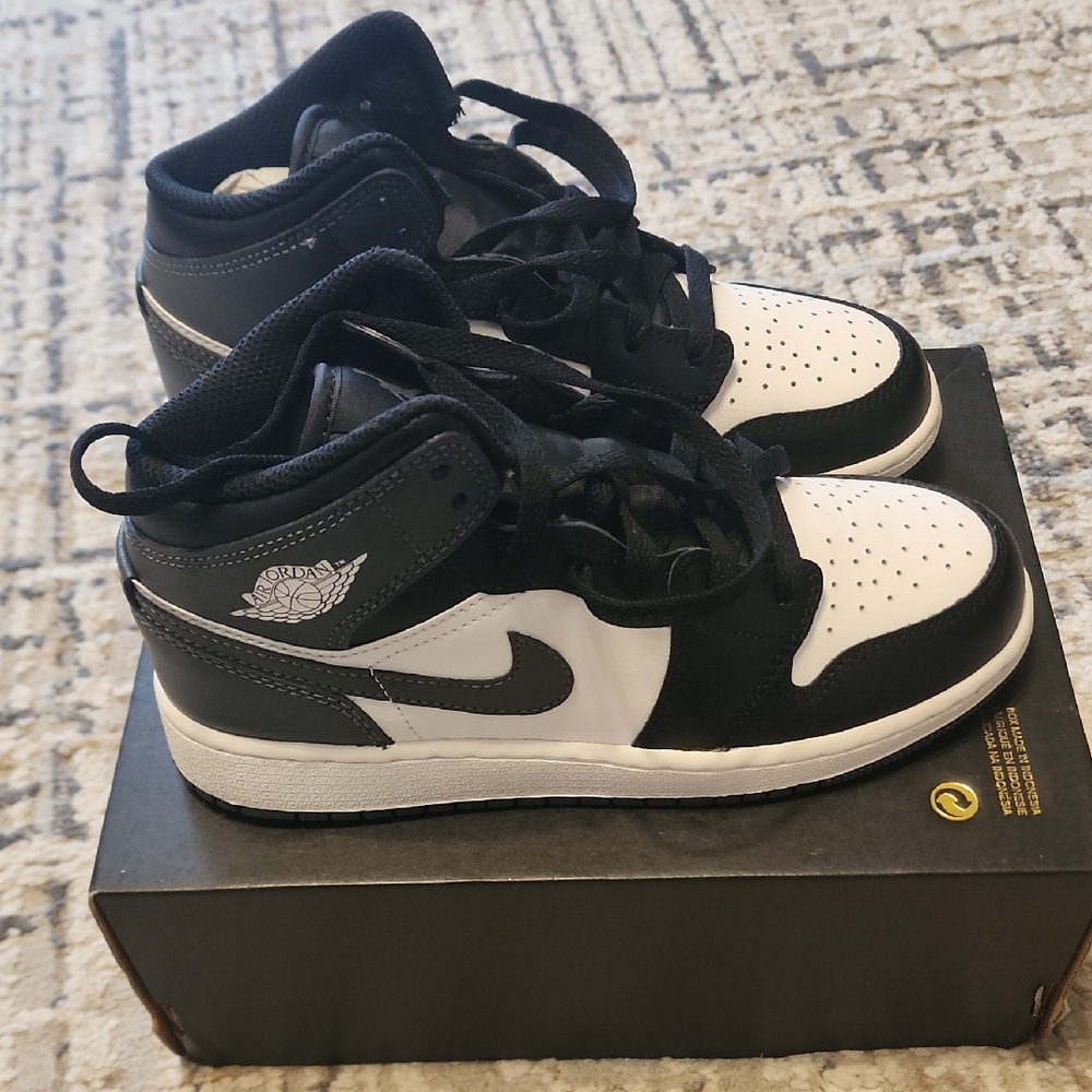 Nike Kids Black and White High-Top Sneakers